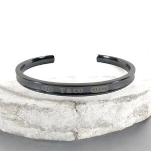 Tiffany 1837 black narrow titanium cuff bangle bracelet